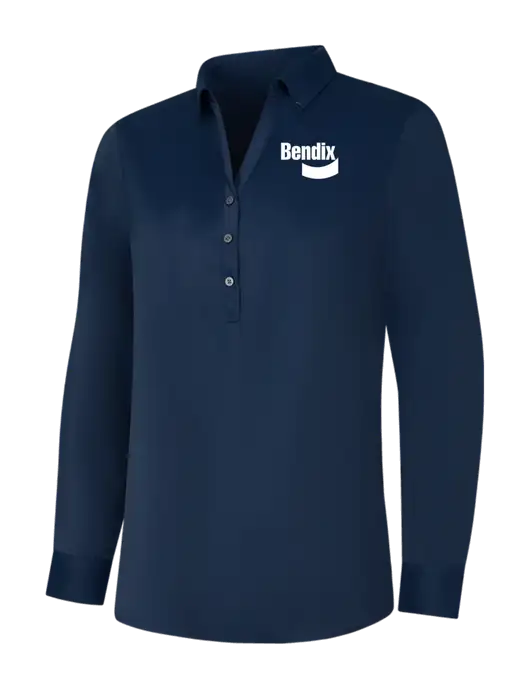 Womens Navy City Stretch Shirt w/Bendix Logo