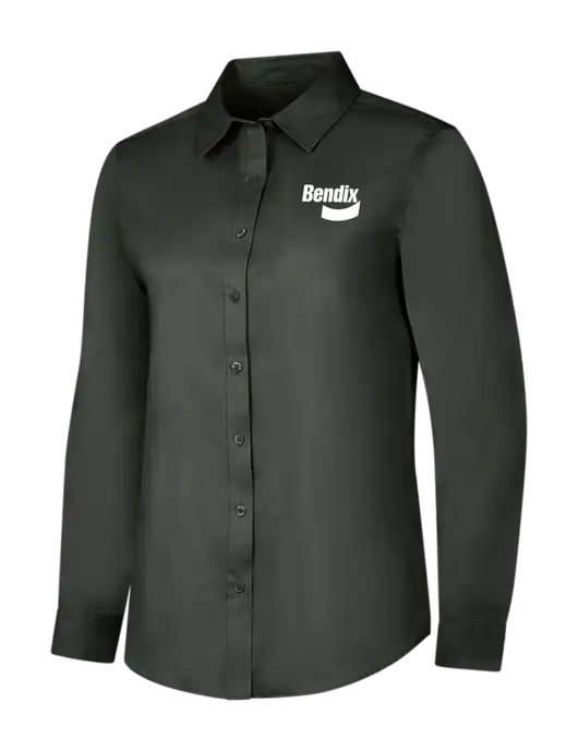 Dark Grey Womens Long Sleeve Superpro React Twill Shirt w/Bendix Logo
