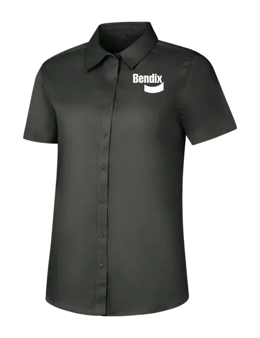 Womens Dark Grey Short Sleeve Superpro React Twill Shirt w/Bendix Logo