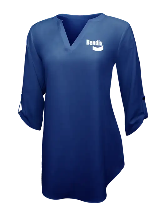 Dark Royal Womens 3/4 Sleeve Tunic Blouse w/Bendix Logo