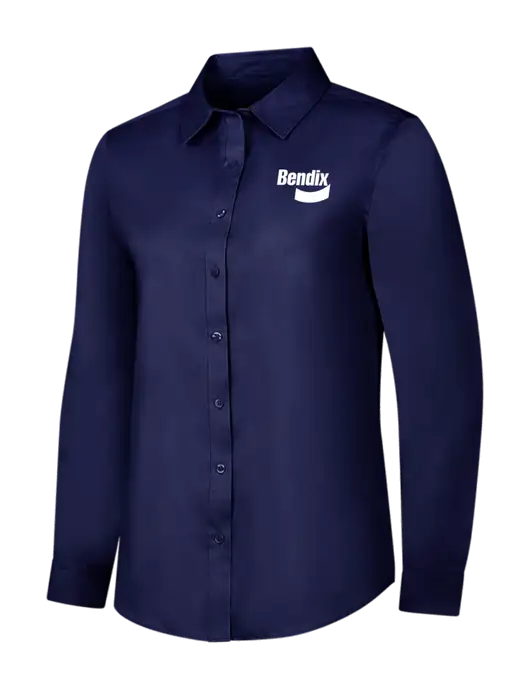 Navy Womens Long Sleeve Superpro React Twill Shirt w/Bendix Logo