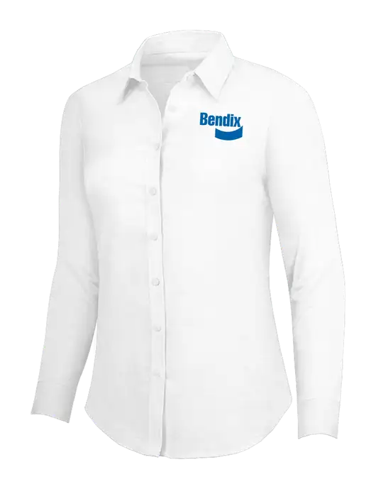White Womens SuperPro Oxford Shirt w/Bendix Logo