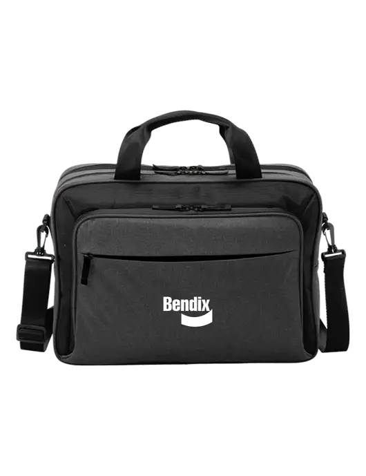 Travel Exec Graphite Heather/Black Laptop Briefcase w/Bendix Logo