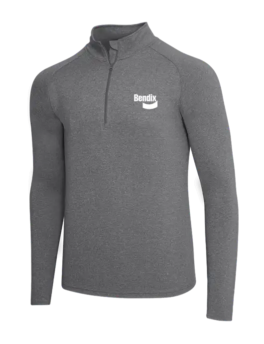 Dark Grey Heather Sport Wick Stretch 1/4 Zip Pullover w/Bendix Logo