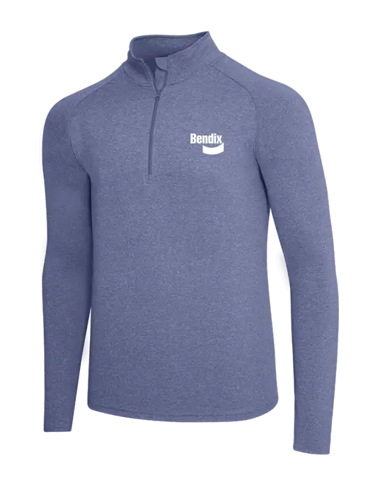 Navy Heather Sport Wick Stretch 1/4 Zip Pullover w/Bendix Logo