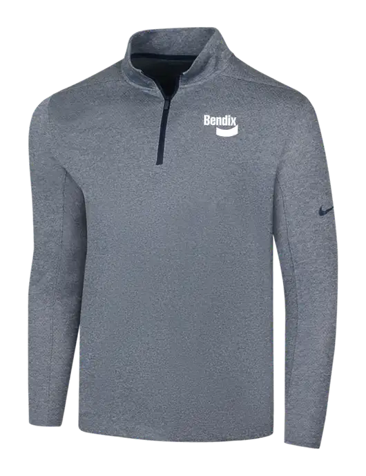 NIKE Navy Heather Dry 1/2 Zip Cover-Up w/Bendix Logo