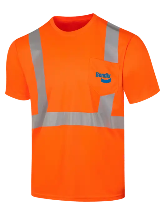 CornerStone Safety Orange ANSI 107 Class 2 Mesh Tee w/Bendix Logo