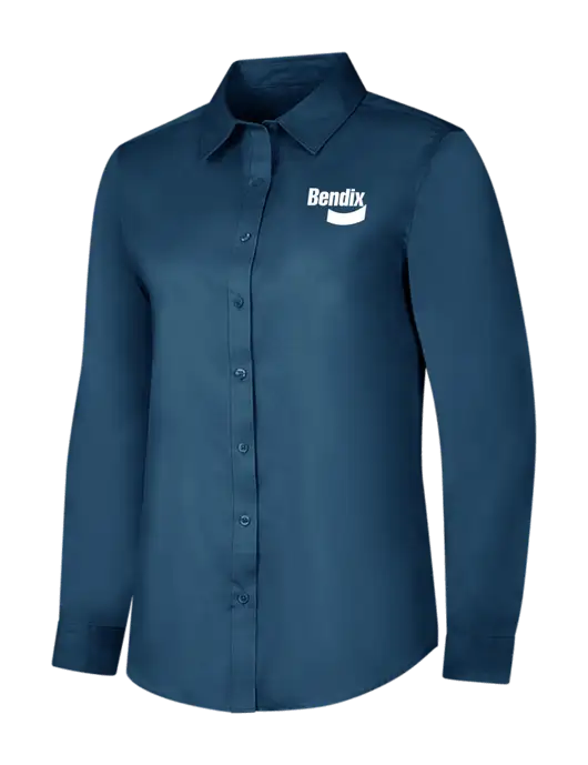 Light Navy Womens Long Sleeve Superpro React Twill Shirt w/Bendix Logo