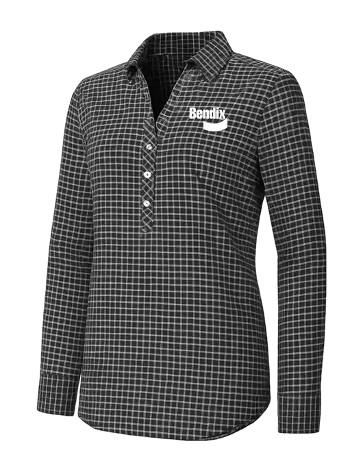Womens Dark Grey/White City Stretch Shirt w/Bendix Logo