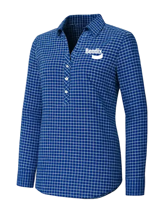 Womens Navy/White City Stretch Shirt w/Bendix Logo