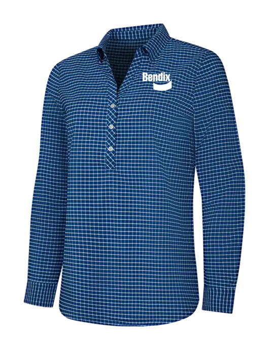 Womens Navy/White City Stretch Shirt w/Bendix Logo