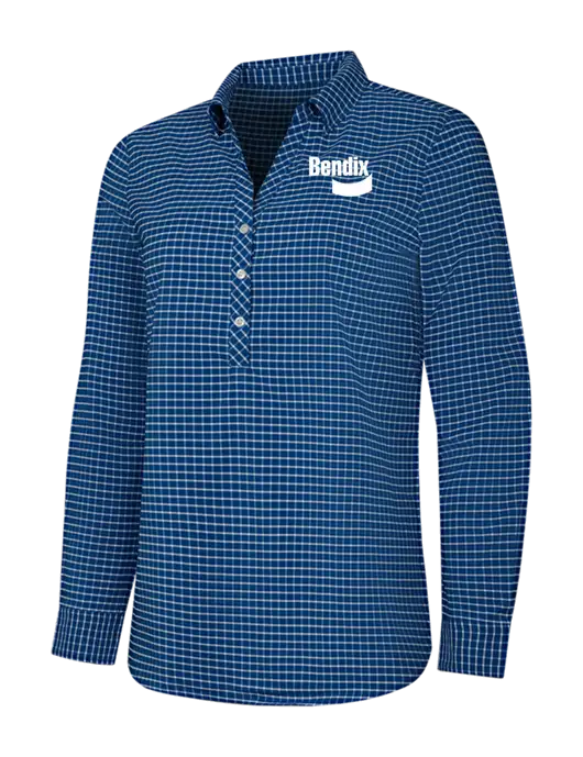 Womens Navy/White City Stretch Shirt w/Bendix Logo