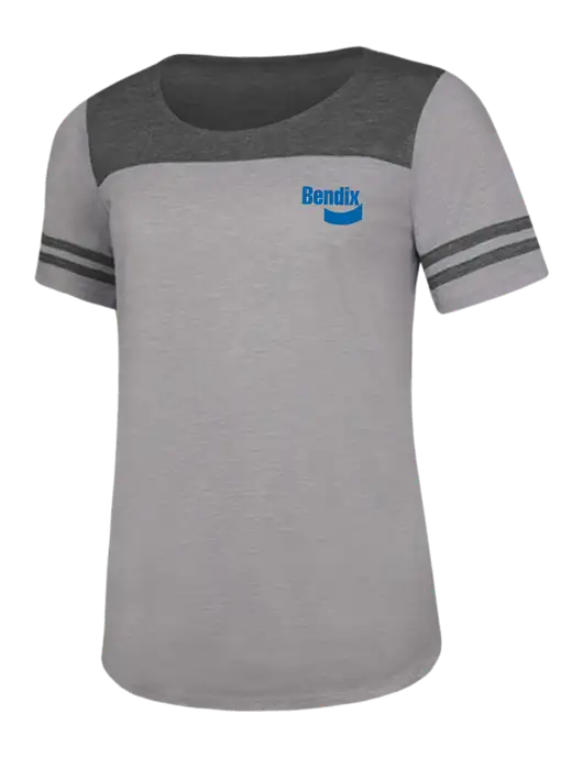 Dark Grey Heather/Light Grey Heather Womens PosiCharge Tri-Blend Wicking Tee w/Bendix Logo