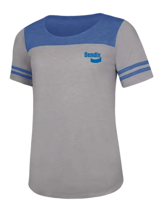 Royal Heather/Light Grey Heather Womens PosiCharge Tri-Blend Wicking Tee w/Bendix Logo